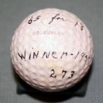 Ed Dudley Personal Golfball from 1937 Sacramento Open Win
