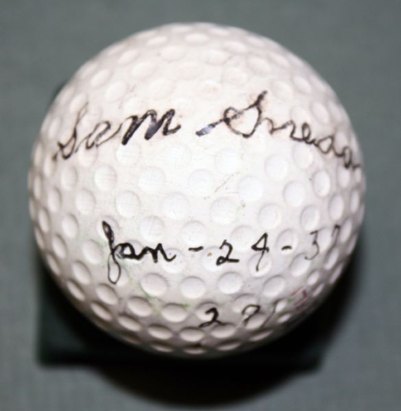 Sam Snead Vintage 1937 Rookie signed Golfball SUPER RARE! FULL JSA COA