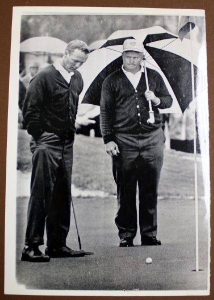 1961 Masters Arnold Palmer and Jack Nicklaus Early 8x10 Wire Photo