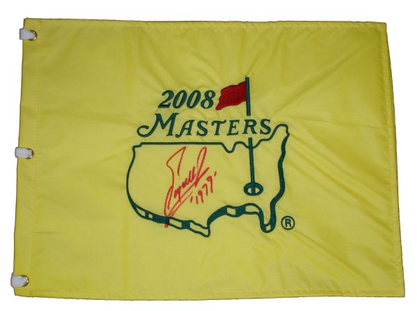 Fuzzy Zoeller Autographed 2008 Masters Flag 