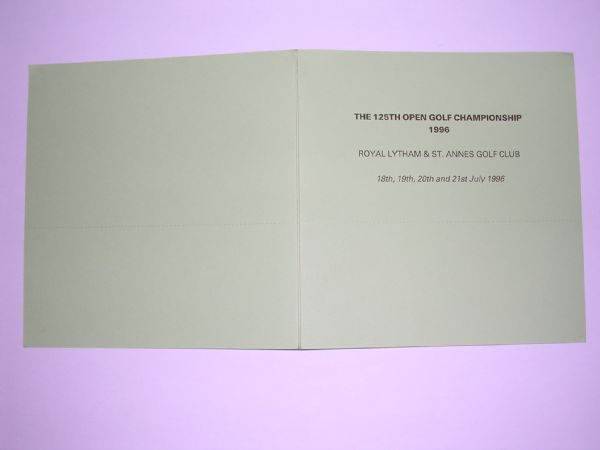 1996 Unused British Open Official Scorecards Tom Lehman Wins