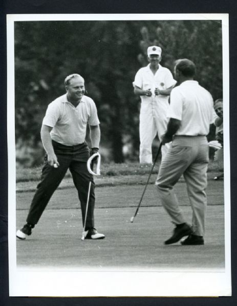 Jack Nicklaus - Wire Photo 6/19/67 Winner of US Open at Baltusrol Golf Club, with Arnold Palmer, who came in second   