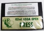 1962 US Open Press Sticker pass - Oakmont Jack Nicklaus Champion