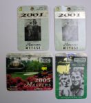 Lot of 4 Tiger Woods Championship years Masters Badges Excellent Condition