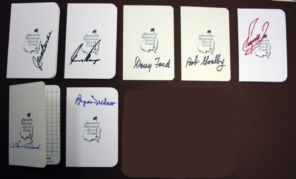 Lot of 24 Masters signed scorecards incl. Nelson,Snead,Palmer,Seve