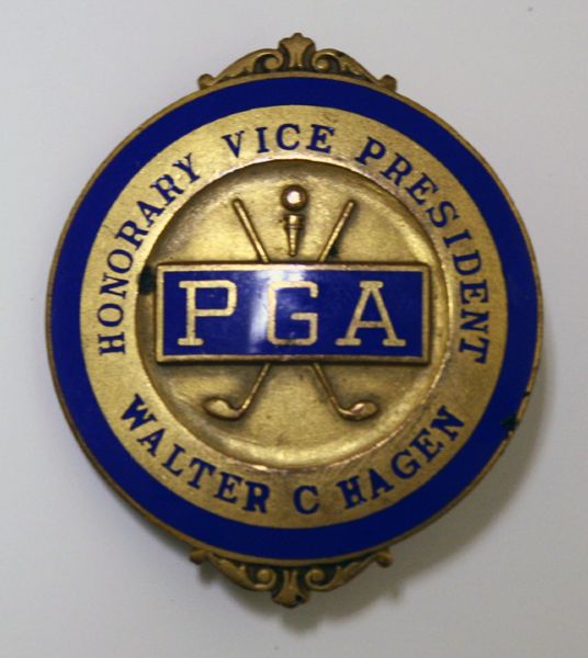 Walter Hagen Honorary V.P.'s  Badge From PGA Only Second Ever Issued