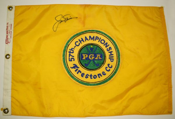 Actual Course Flown 18th hole flag from Jack Nicklaus' 14th Major Win at 1975 P.G.A.