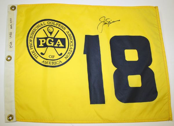 Actual Course Flown 18th hole flag from Jack Nicklaus' 17th win at 1980 P.G.A.