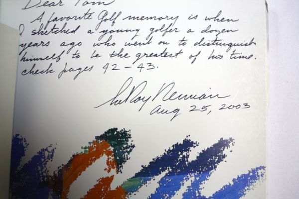 Leroy Neiman autographed Big Time Golf Detailed Inscription With Tiger Content