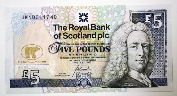 5 Pound Note signed by Jack Nicklaus