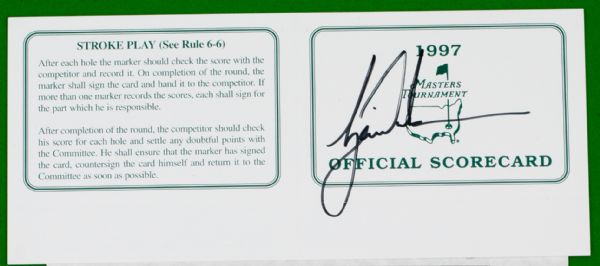 Tiger Woods Autographed Unused 1997 Masters Scorecard