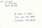 HOFer Herbert Warren Wind 1996 Hand Written Letter with Envelope