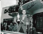 Arnold Palmer Autographed  8X10 British Open Trophy Presentation Photo