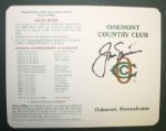 Jack Nicklaus Autographed Oakmont Scorecard JSA COA