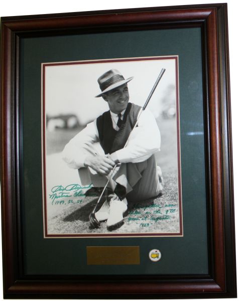 Sam Snead Deluxe Framed 8x10 (1938 Image) W/Detailed Autograph - Augusta/Masters Inscription