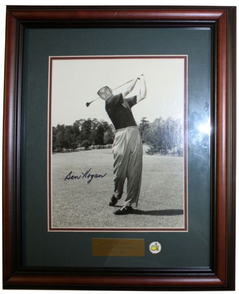 1951,53 Masters Champ Ben Hogan Deluxe Framed 8x10 Autographed W/Nameplate and Ballmark