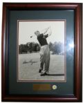 1951,53 Masters Champ Ben Hogan Deluxe Framed 8x10 Autographed W/Nameplate and Ballmark
