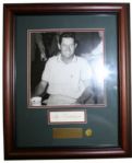1955 Masters Champ Cary Middlecoff(D-98) Deluxe Framed 8x10 W/ 3X5 Autograph,Nameplate and Ballmark