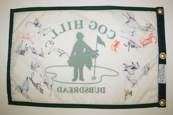 Cog Hill/ Dubsdread Pin Flag Signed by 20 Stars including Vijay Singh, Justin Rose, Steve Stricker, and more
