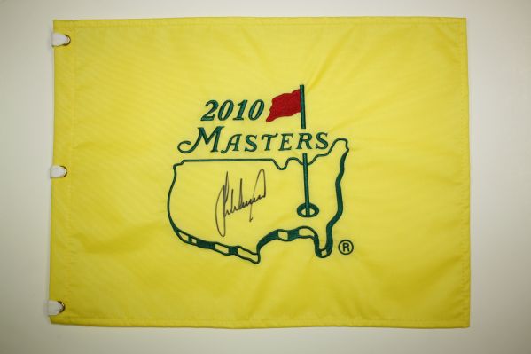 2010 Masters Embroidered Pin Flag Signed by Lee Westwood