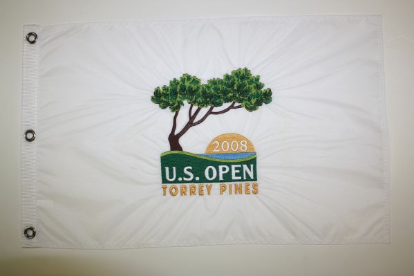 2008 US Open Embroidered Torrey Pines Pin Flag - Tiger Woods' 14th Major Win