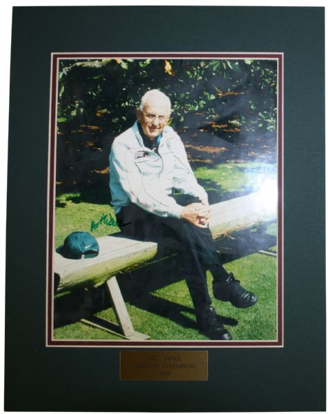 Art Wall  (D-2001)Signed 8x10 Matted with 1959 Masters Champion Nameplate