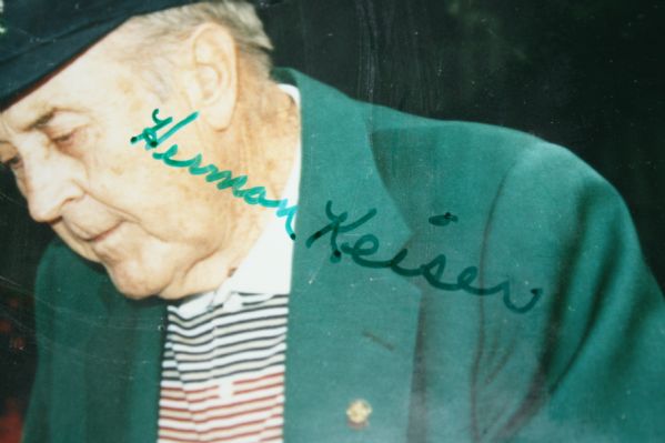 Herman Keiser Signed 8x10 Matted with 1946 Champion Nameplate