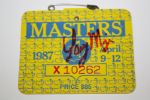 1987 Masters Badge Autographed by Champion Larry Mize