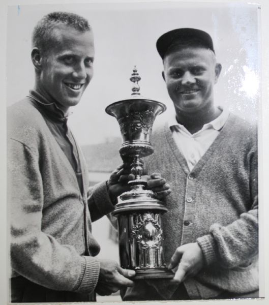 1961 First Generation A.P. Wire Photo - Jack Nicklaus Trophy Shot US Amateur Win