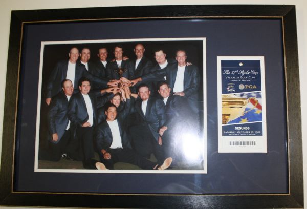 Framed 11x14 2008 Winning United States Ryder Cup Team - with Ticket to Event