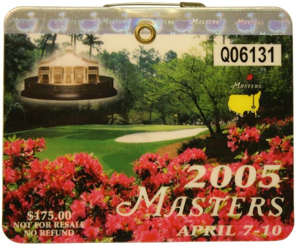2005 Masters Badge-Tiger Woods 3rd Masters Win