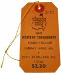1941 Masters Sunday Ticket-Top Condition Example!