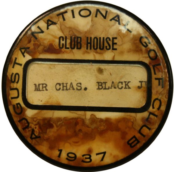 1937 Masters Clubhouse Badge-Issued to Bobby Jones Neighbor