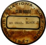 1937 Masters Clubhouse Badge-Issued to Bobby Jones Neighbor
