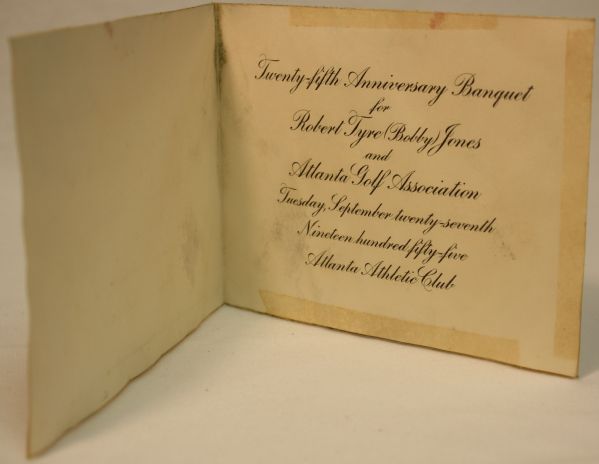 Invitation to Bobby Jones' 25th Anniversary Grand Slam Banquet with Two Tickets