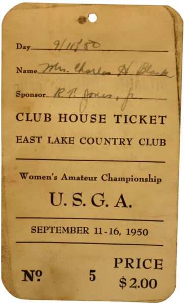 Lot of Two 1950 Women's U.S. Amateur Championship Tickets - Bobby Jones Sponsor