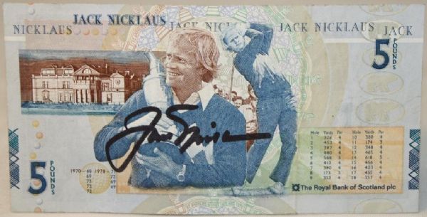 Jack Nicklaus Autographed 5lb Note with Note Jacket