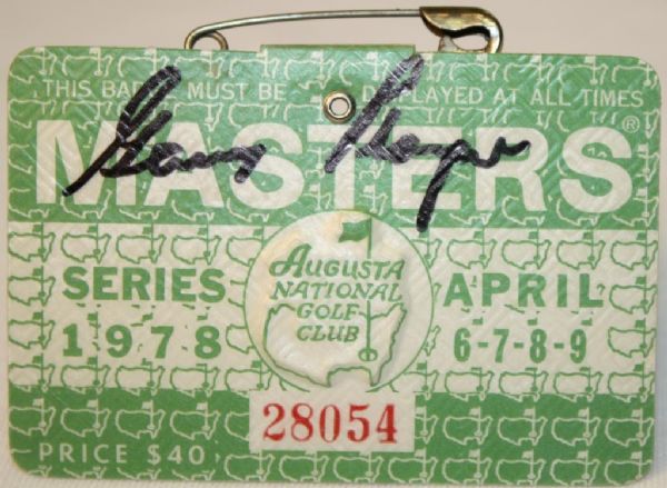 1978 Gary Player Autographed Masters Badge