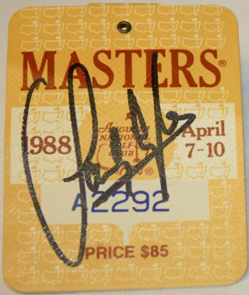 1988 Sandy Lyle Autographed Masters Badge