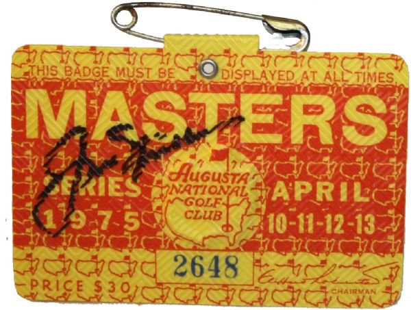 1975 Jack Nicklaus Autographed Masters Badge