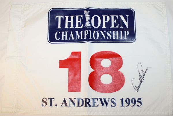 Arnold Palmer Autographed 1995 British Open Flag