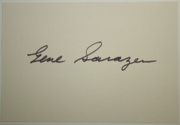 Gene Sarazen Signed 4x6 Card
