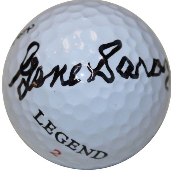 Gene Sarazen Autographed Golf Ball - Deceased Masters Champ - Black