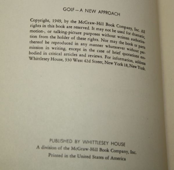 Lloyd Mangrum Autographed book 'Golf: A New Aproach' by Lloyd Mangrum