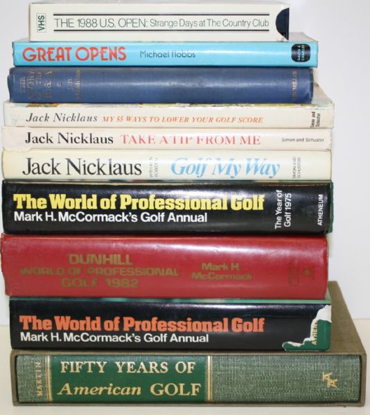Lot of Nine Miscellaneous Golf Books and One VHS Tape (15)