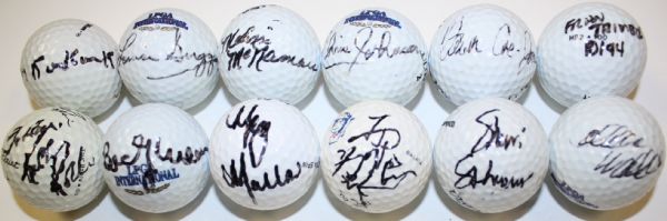 Lot of Twelve: Autographed Golf Balls - Chris Johnson, Louise Suggs, Fran Trimble, etc
