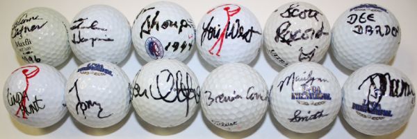 Lot of Twelve: Autographed Golf Balls - Marilynn smith Dee Darden, Rosie, Lou West, etc