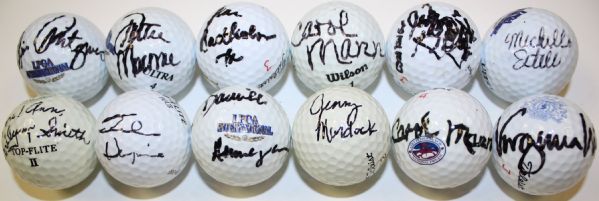 Lot of Twelve: Autographed Golf Balls - Carol Mann x2 Jenny Murdock, Marilyn Smith, etc