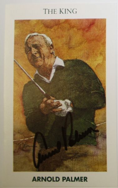 Arnold Palmer Autographed 'The King' 3x5 Portrait Card