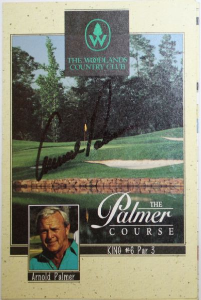 Arnold Palmer Autographed 'Woodlands Country Club' Scorecard